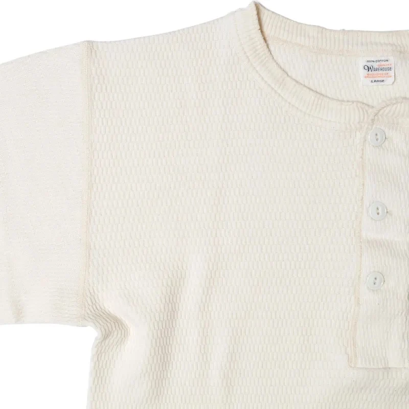 Warehouse & Co. Lot 5904 - Four Needle Henley Neck Waffle Long Sleeve Shirt - Natural - Image 6