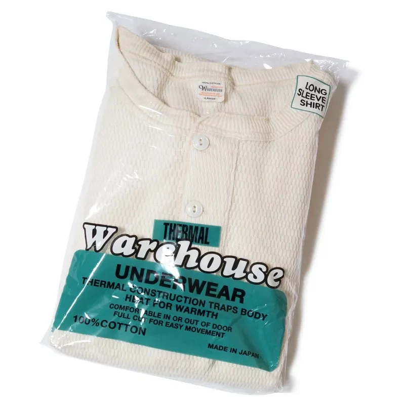 Warehouse & Co. Lot 5904 - Four Needle Henley Neck Waffle Long Sleeve Shirt - Heather Grey - Image 11