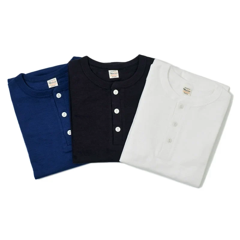 Warehouse & Co. Lot 5907 - Long Sleeve Henley Neck - Off White - Image 14